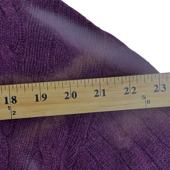 Polo Ralph Lauren Deep Burgundy Cable Knit Turtleneck Sweater Wool Cashmere Sz S - Picture 10 of 12
